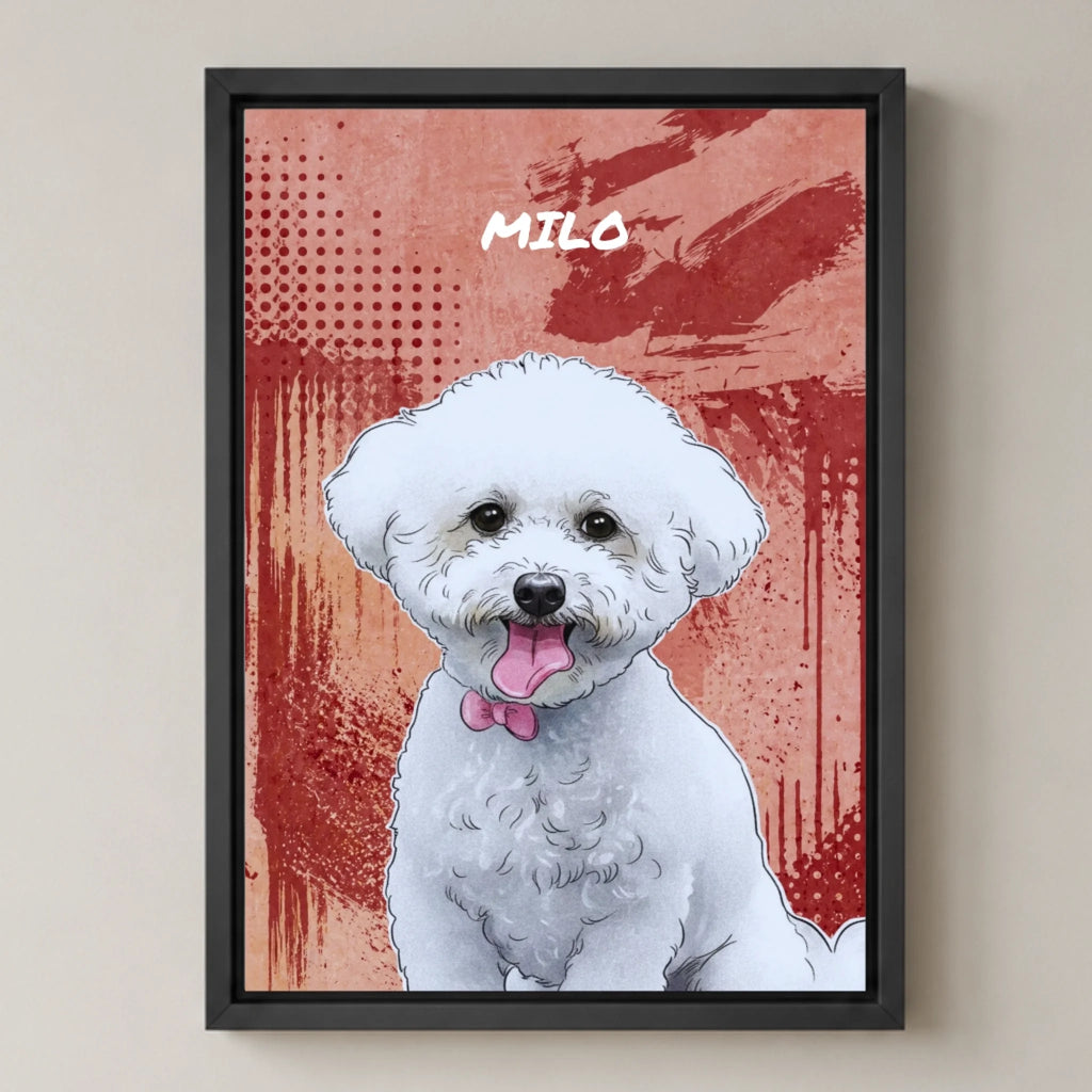 Framed Canvas Pop Art – A2 size framed canvas in living room setting