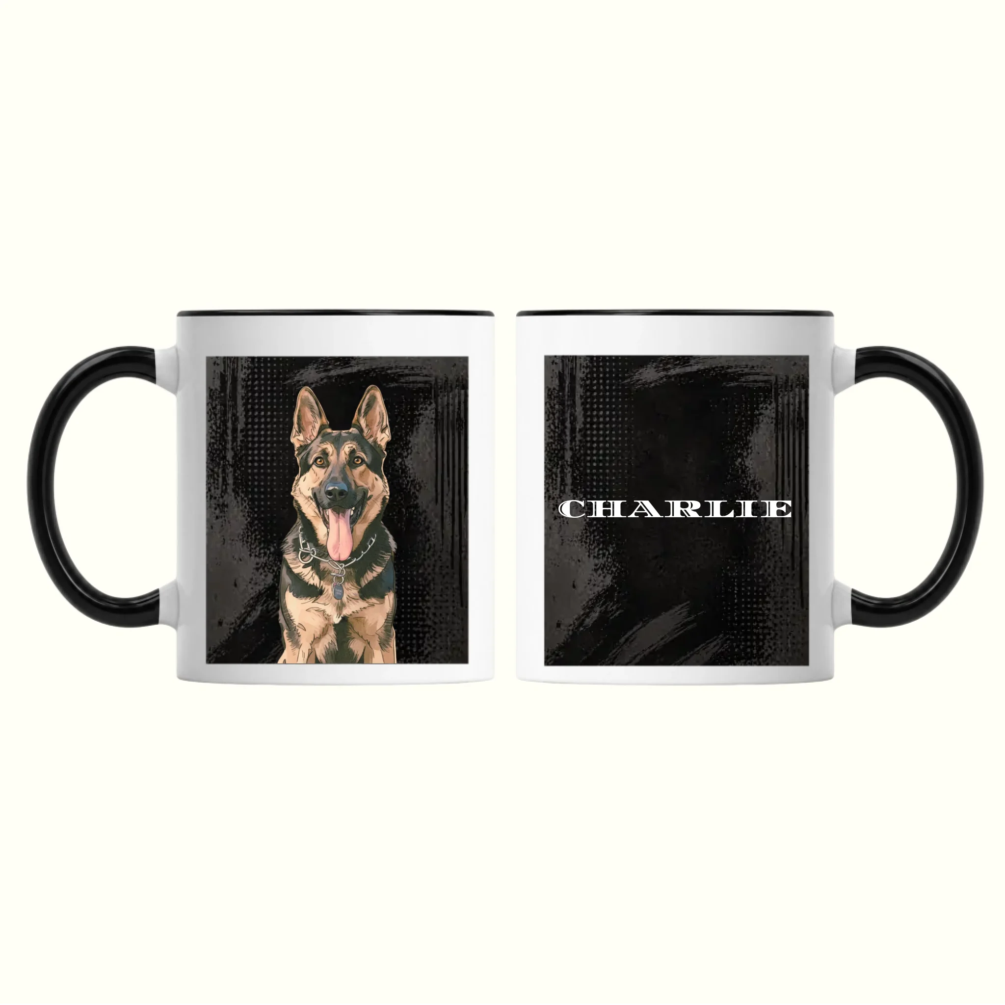 Black Pop Art Pet Mug