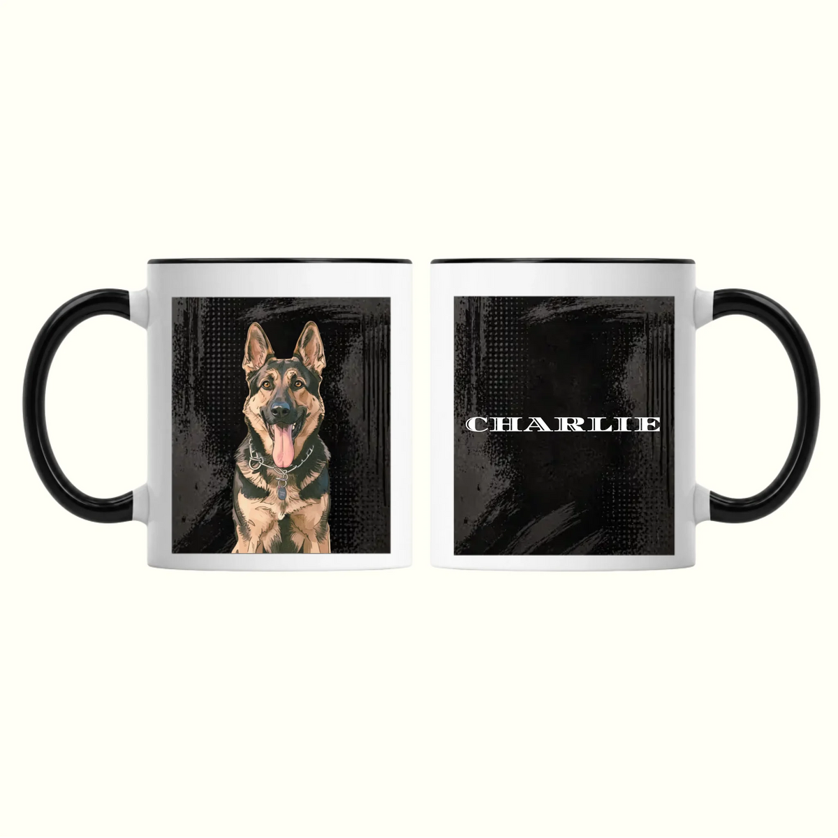 Black Pop Art Pet Mug